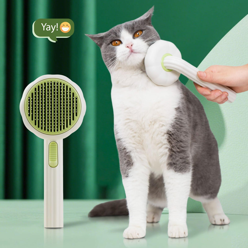 VIOJOJO cepillo para perros con autolimpieza y mango ergonómico.