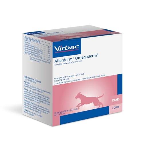 Virbac ALLERDERM Omega, detalle de etiqueta con la fórmula.