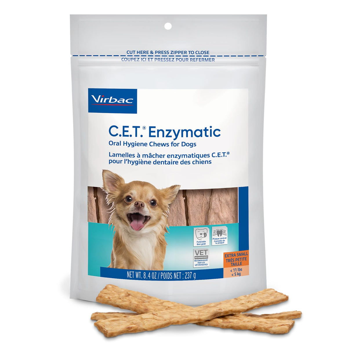 Virbac C.E.T masticables enzimáticos de ternera para perros, aliento más fresco.