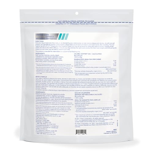 Virbac C.E.T. doble enzima sistema dental, limpieza suave para dientes.