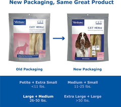Virbac C.E.T. HEXtra para perros de 26-50 libras: textura que facilita la limpieza dental.