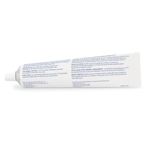 Pasta dental CET Virbac en tubo, sabor marisco, para perros y gatos.
