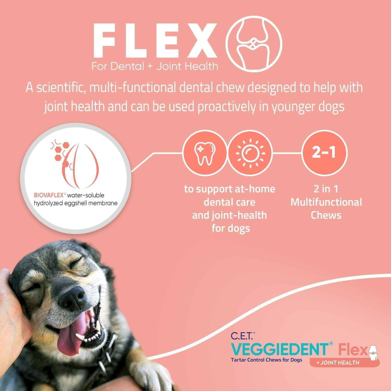 Virbac C.E.T. Veggiedent Flex sin gluten para perros pequeños y sensibles