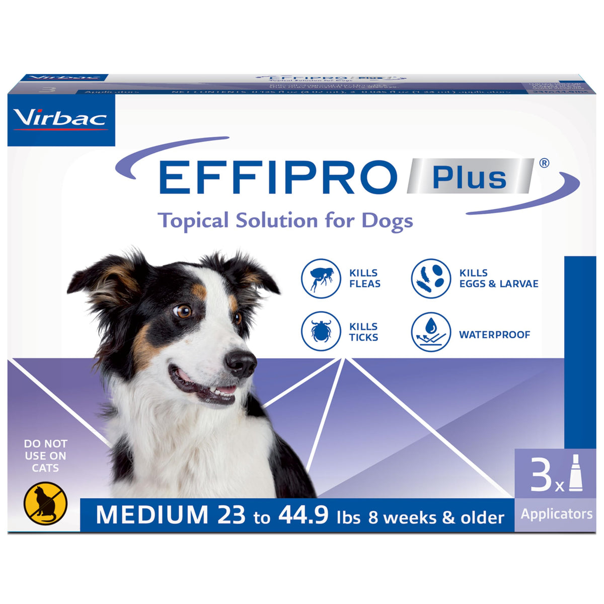 Virbac EFFIPRO PLUS, botella para aplicación rápida en la base del cuello