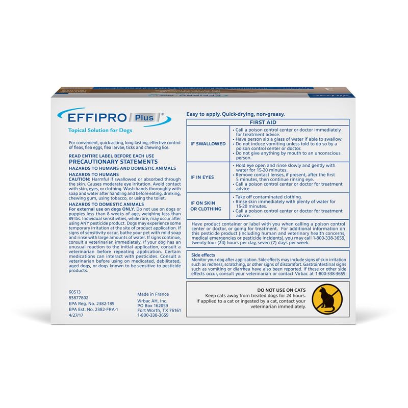Aplicación tópica en el pelaje de un perro de pelo largo con EFFIPRO PLUS.