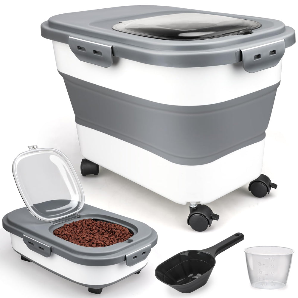 Contenedor Viretec para alimento de perro plegable con capacidad de hasta 20 lb.