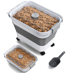 Viretec contenedor para alimento de perros, plegable, ahorro de espacio en la cocina.