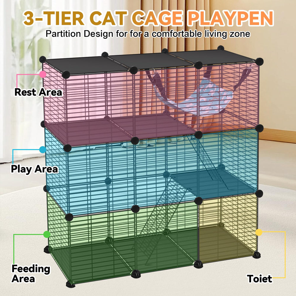 VISCOO catio con acceso de tres puertas para interacción y limpieza