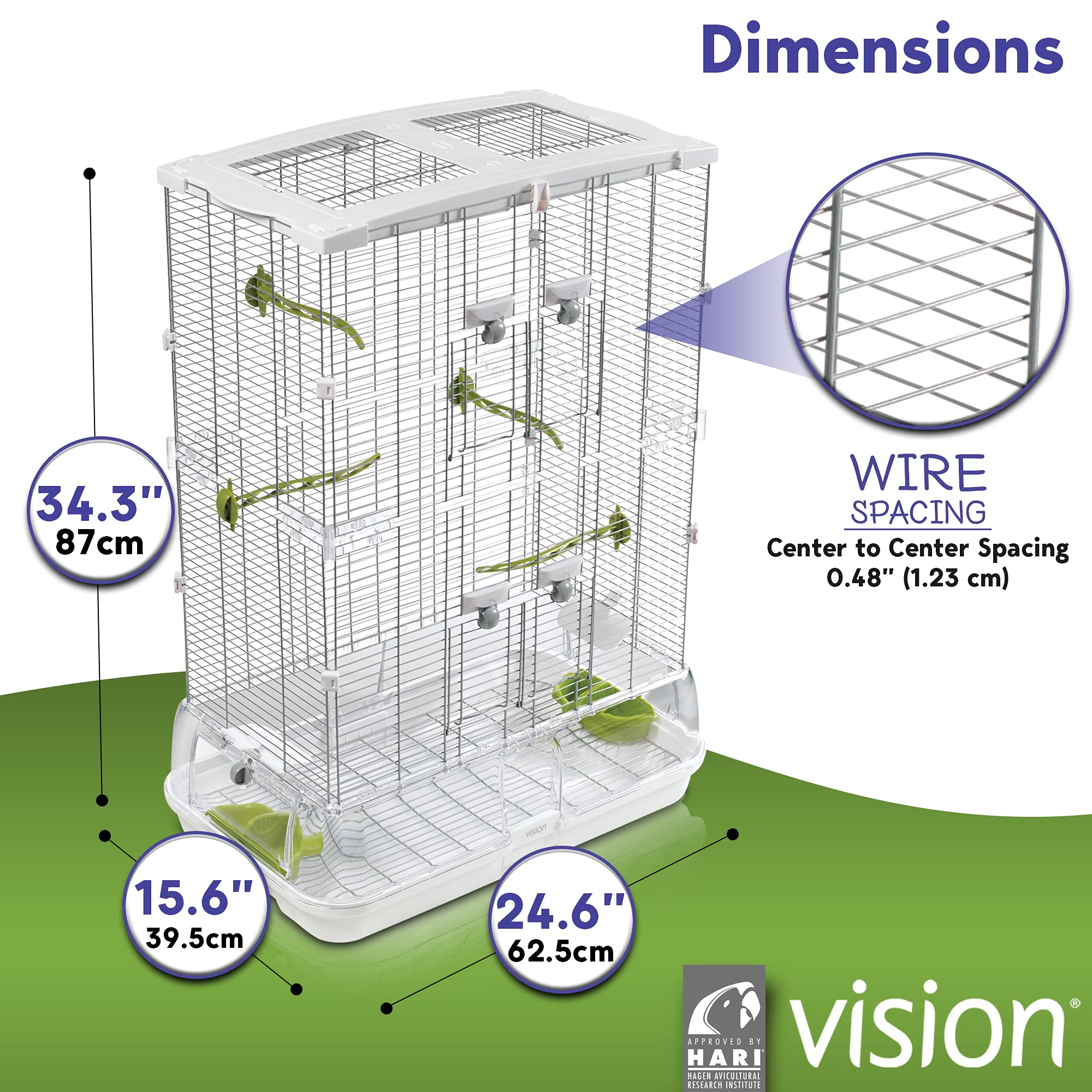 Vision M02 perchas multiples: fomentan la circulacion y comodidad de las patas.