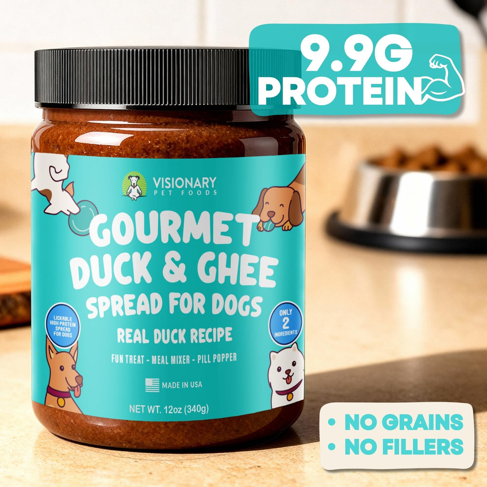 Pasta de pato cremosa Visionary Pet Foods para untar en meriendas.