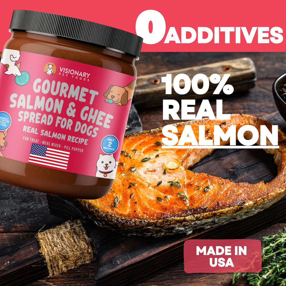 Visionary Pet Foods Salmon Meat Spread bolsillos para pastillas, facilitando la administración