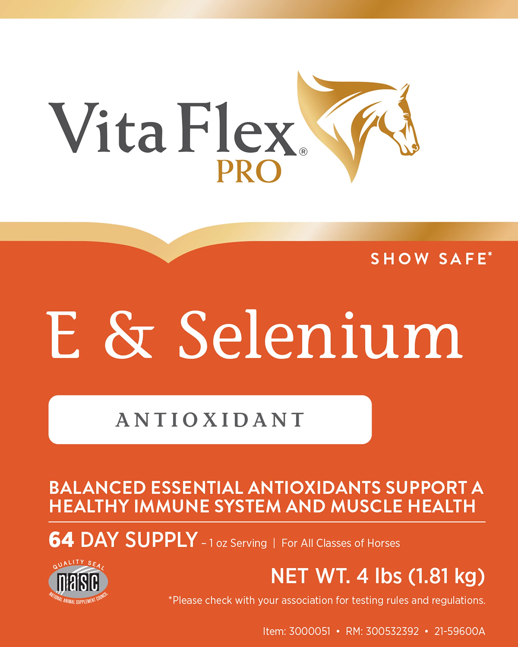 Vita Flex Pro E & Selenium: caballo en entrenamiento con suplemento antioxidante