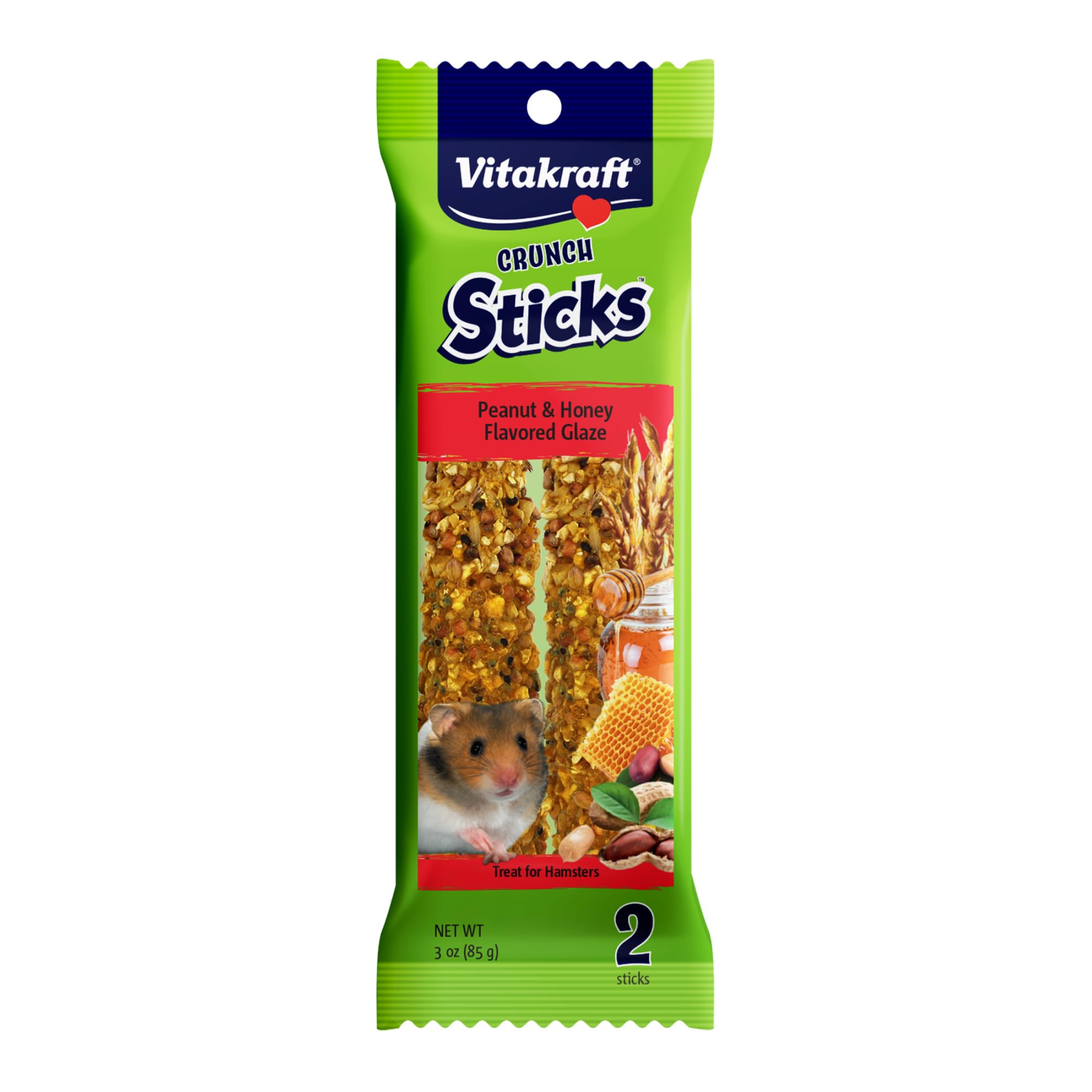 Vitakraft Crunch Sticks con centro de madera, crujiente y duradero para masticación.