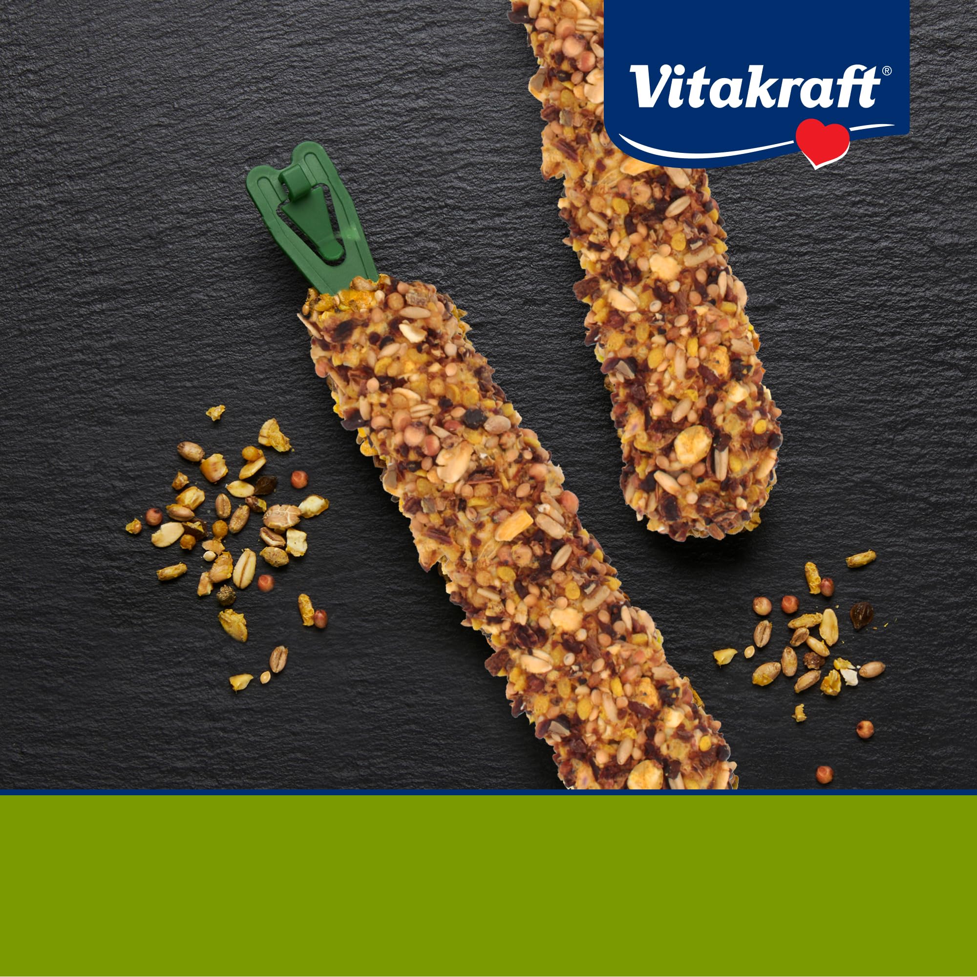 Clip para jaula con Vitakraft Crunch Sticks, fácil de colocar