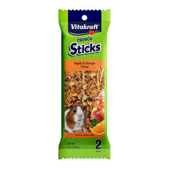 Vitakraft Crunch Sticks para conejillo de indias: sabor manzana-naranja para masticar y entretener