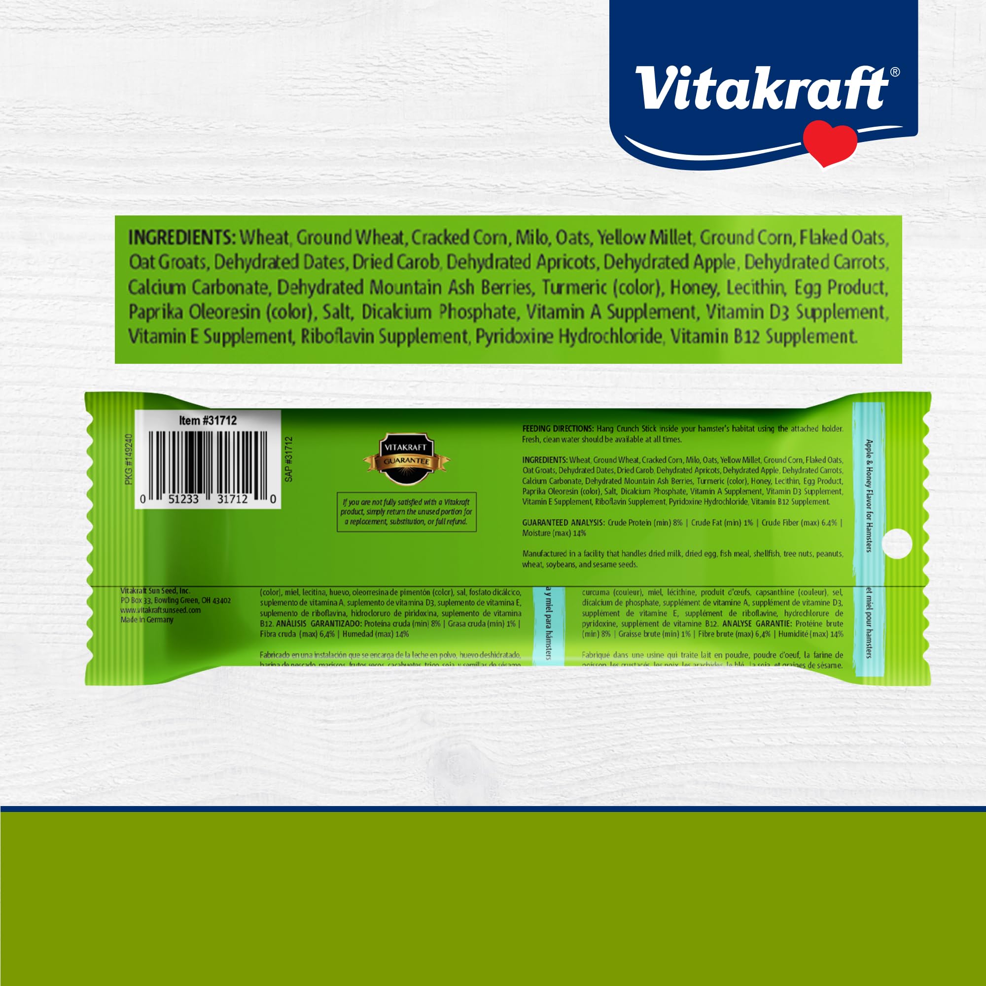 Vitakraft Crunch Sticks enriquecen la rutina diaria con masticación segura.