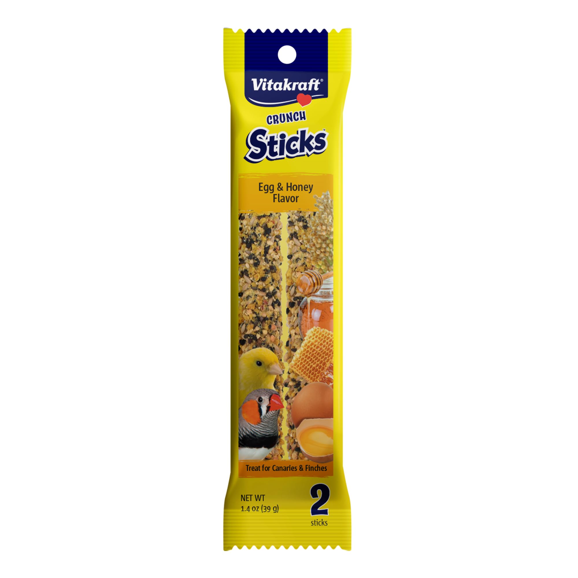 Vitakraft Crunch Sticks para periquito, centro-madera-natural para masticar prolongadamente.