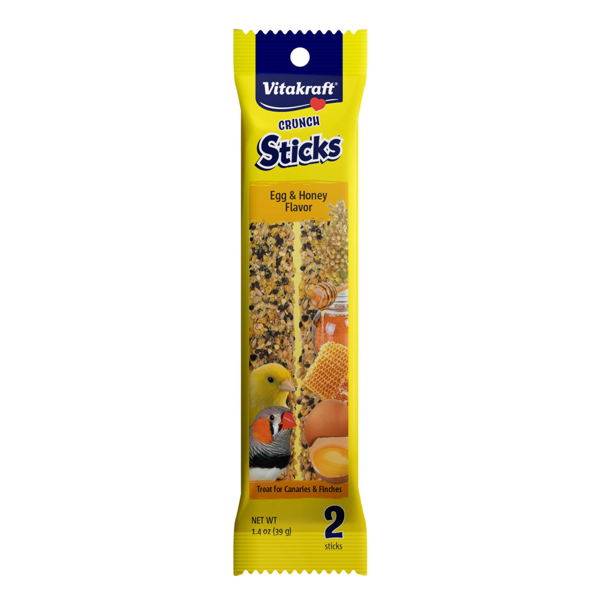 Vitakraft Crunch Sticks para periquito, centro-madera-natural para masticar prolongadamente.