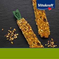 Vitakraft Crunch Sticks snack natural con granos y cacahuates.