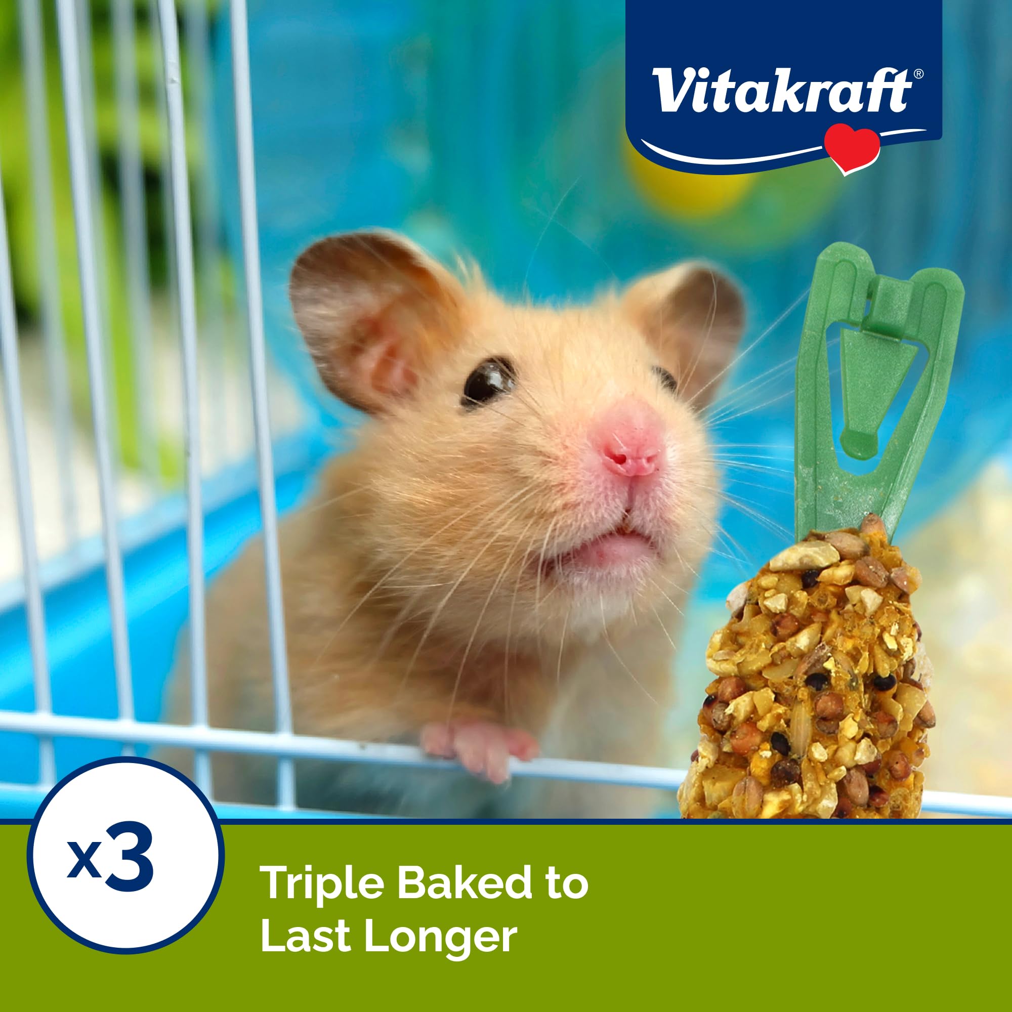 Vitakraft Crunch Sticks enriquecidos con vitaminas y minerales para la nutrición.