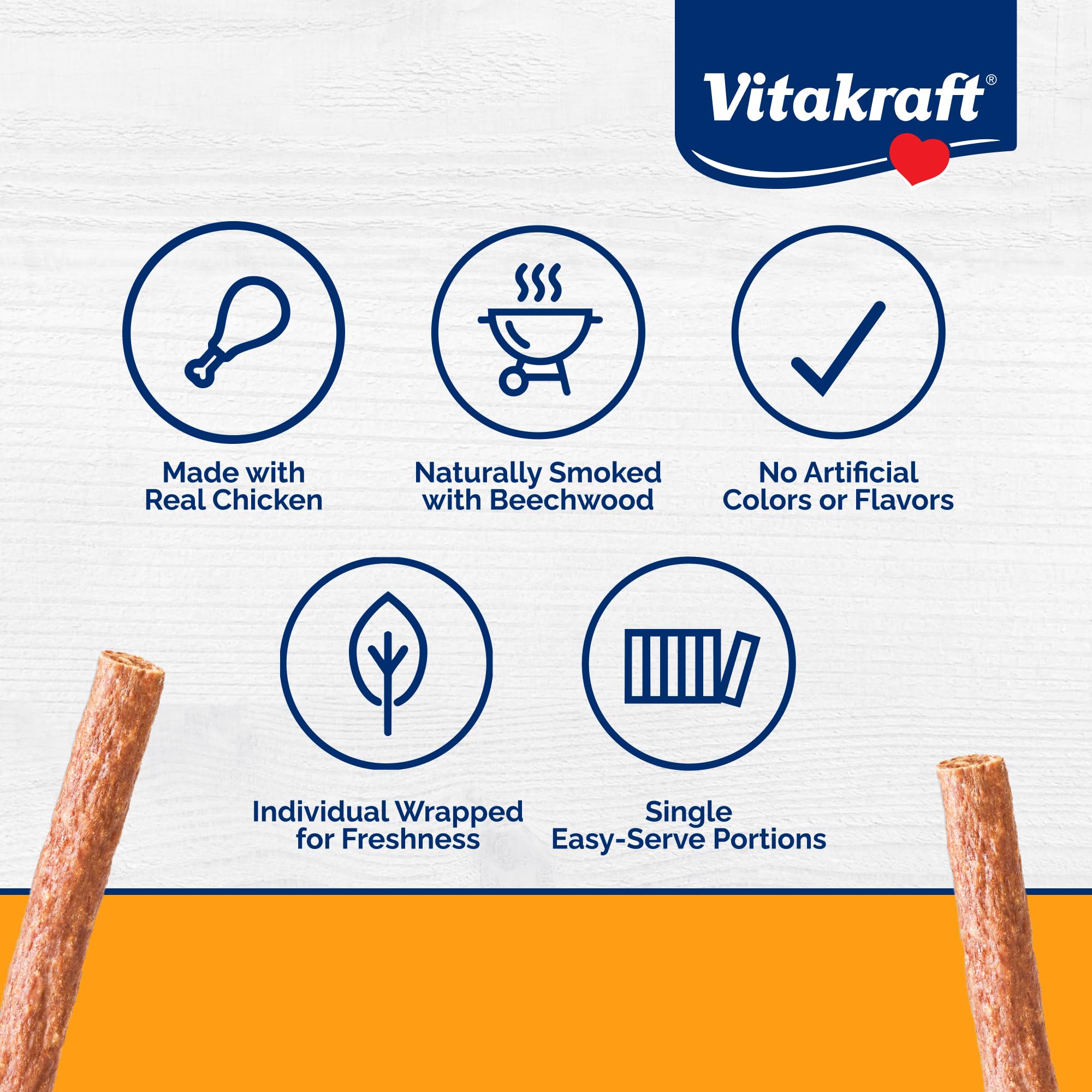Golosinas masticables Vitakraft con pollo y calabaza, textura agradable