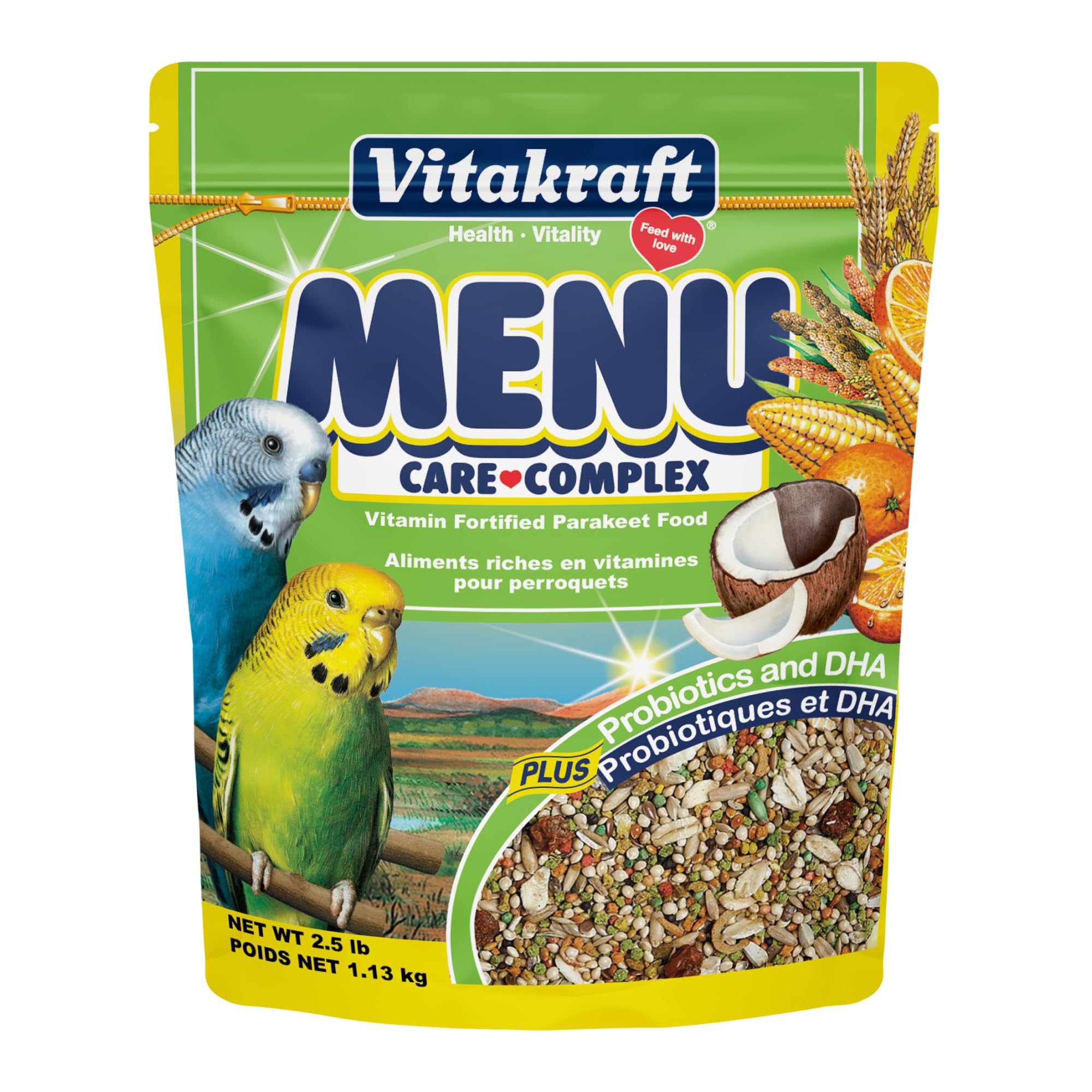 Vitakraft Menu para periquitos: comida diaria con variedad para más energía y plumaje brillante.