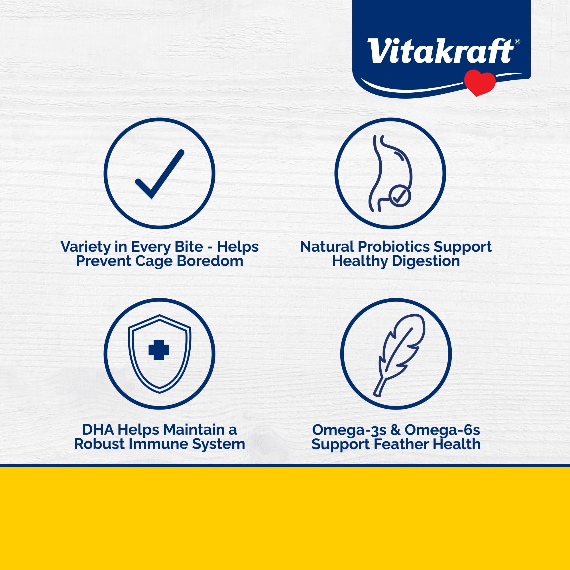 Vitakraft Menu para periquitos: frutas y vegetales aportando sabor y color.