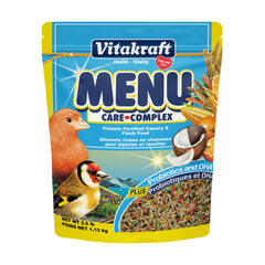 Vitakraft Menu Premium para canarios y pinzones, bolsa con cierre hermético para frescura.