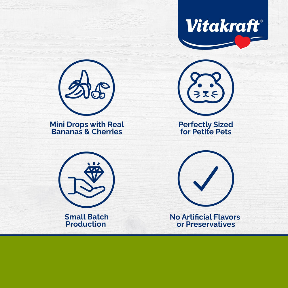 Hámster disfruta de Vitakraft Mini Drops como snack sabroso.