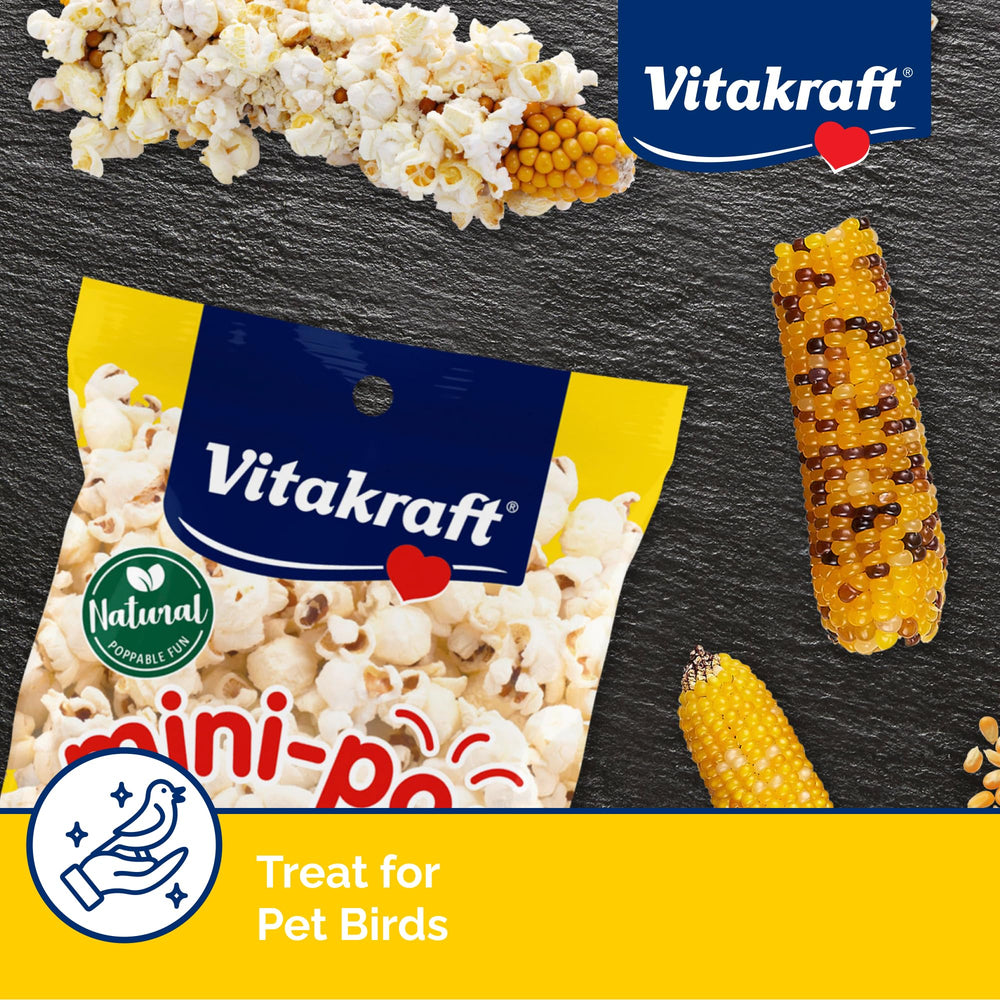 Vitakraft Mini-Pop cob de maíz para aves, listo para microondas como snack.