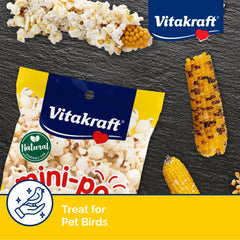 Vitakraft Mini-Pop cob de maíz para aves, listo para microondas como snack.
