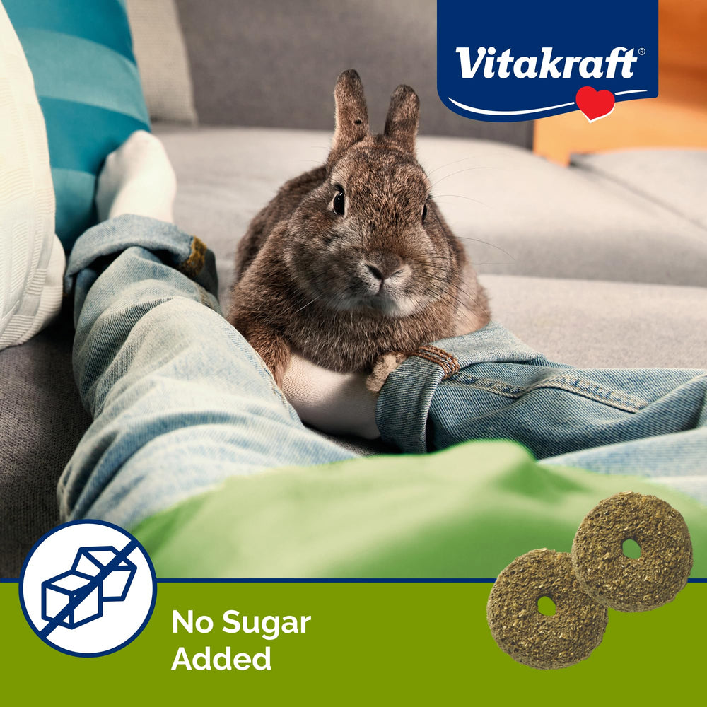 Vitakraft Nibble Rings, bolsa abierta con bocados listos para compartir.