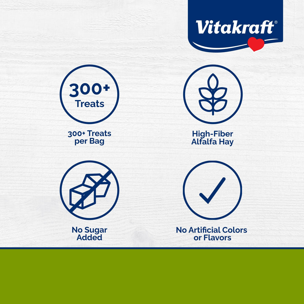 Vitakraft Nibble Rings, ingredientes de alfalfa y trigo, fuente natural de fibra.