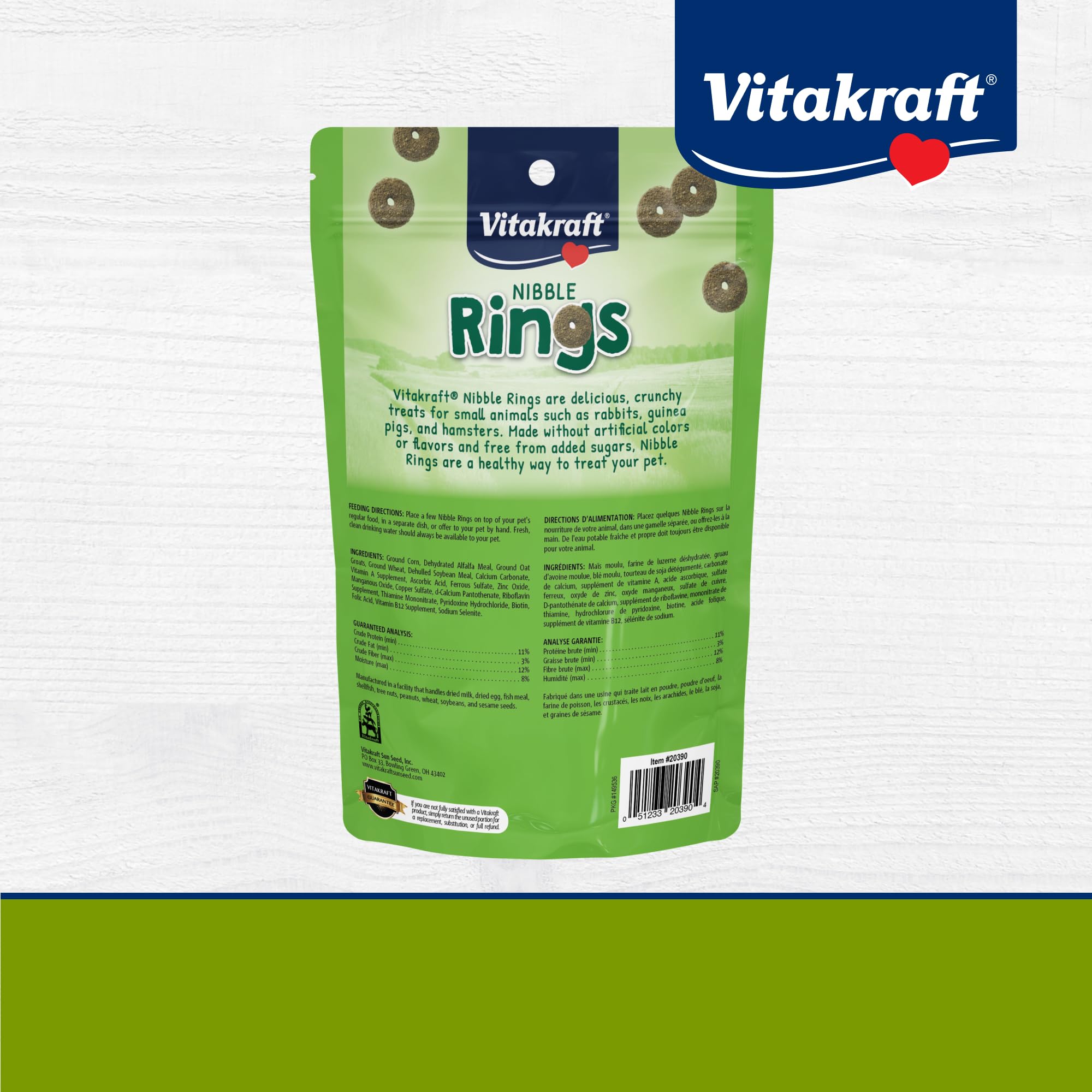 Vitakraft Nibble Rings, vitaminas añadidas para apoyar el bienestar general.