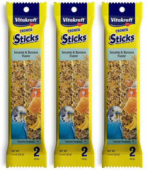 Vitakraft palitos banana para perico, crujientes para masticar y disfrutar.
