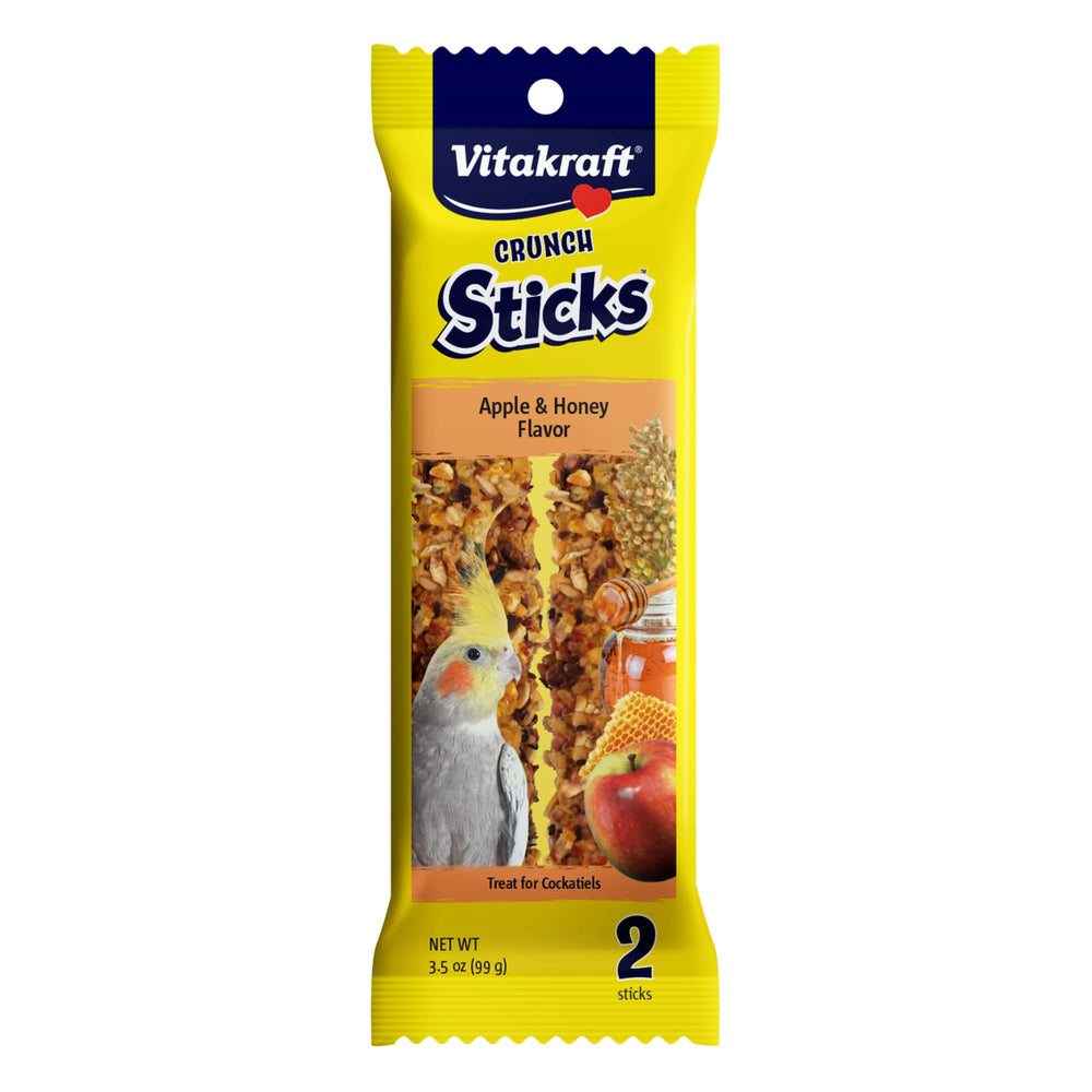 Vitakraft Palitos crujientes con sabor manzana y miel para aves.