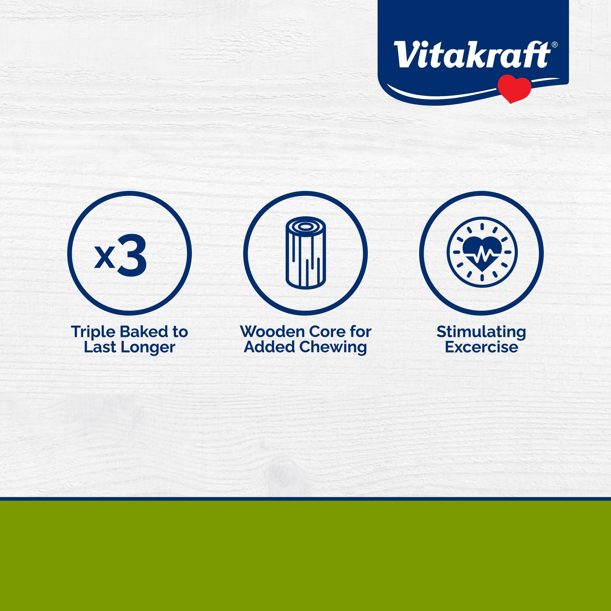 Vitakraft palitos cobaya crujiente triple horneado para masticación natural.