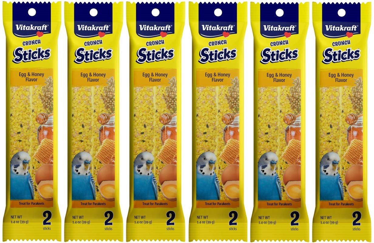 Vitakraft palitos crujientes para periquitos sabor huevo y miel, ideal para entretenimiento y snack