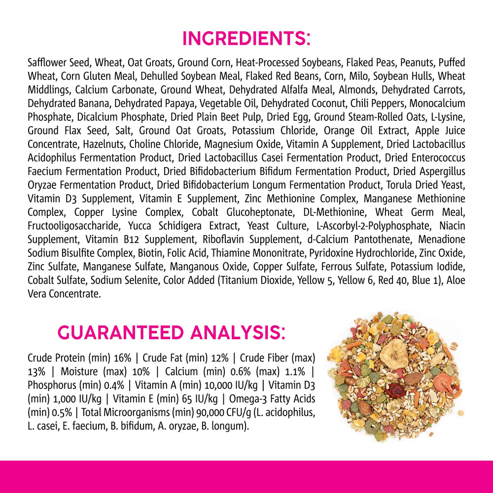 Vitakraft VitaSmart para loros pequeños brillo de plumas gracias a la nutrición.