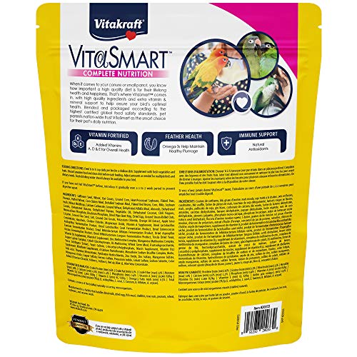 Vitakraft VitaSmart para loros pequeños con frutas reales para sabor diario.