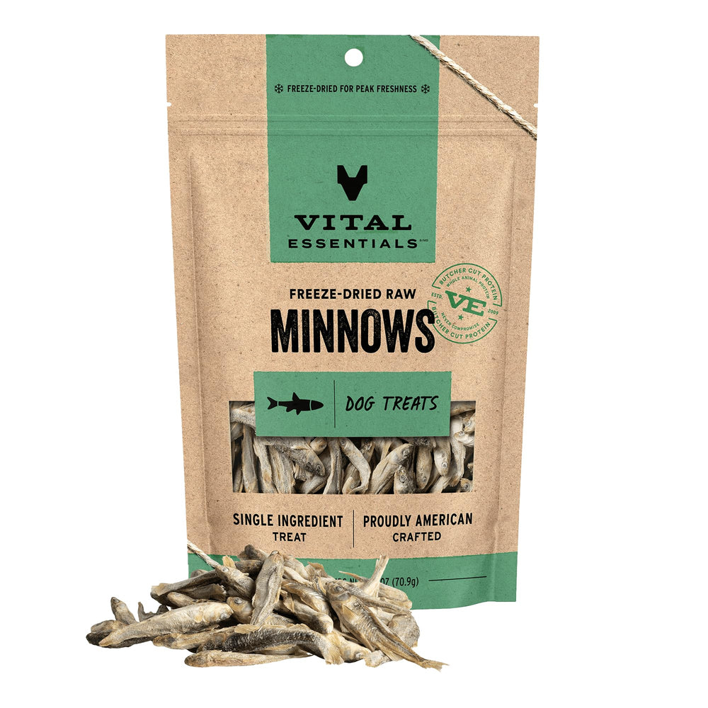 Vital Essentials Arenques deshidratados liofilizados en bolsa de 70 g, snack proteico natural para perros