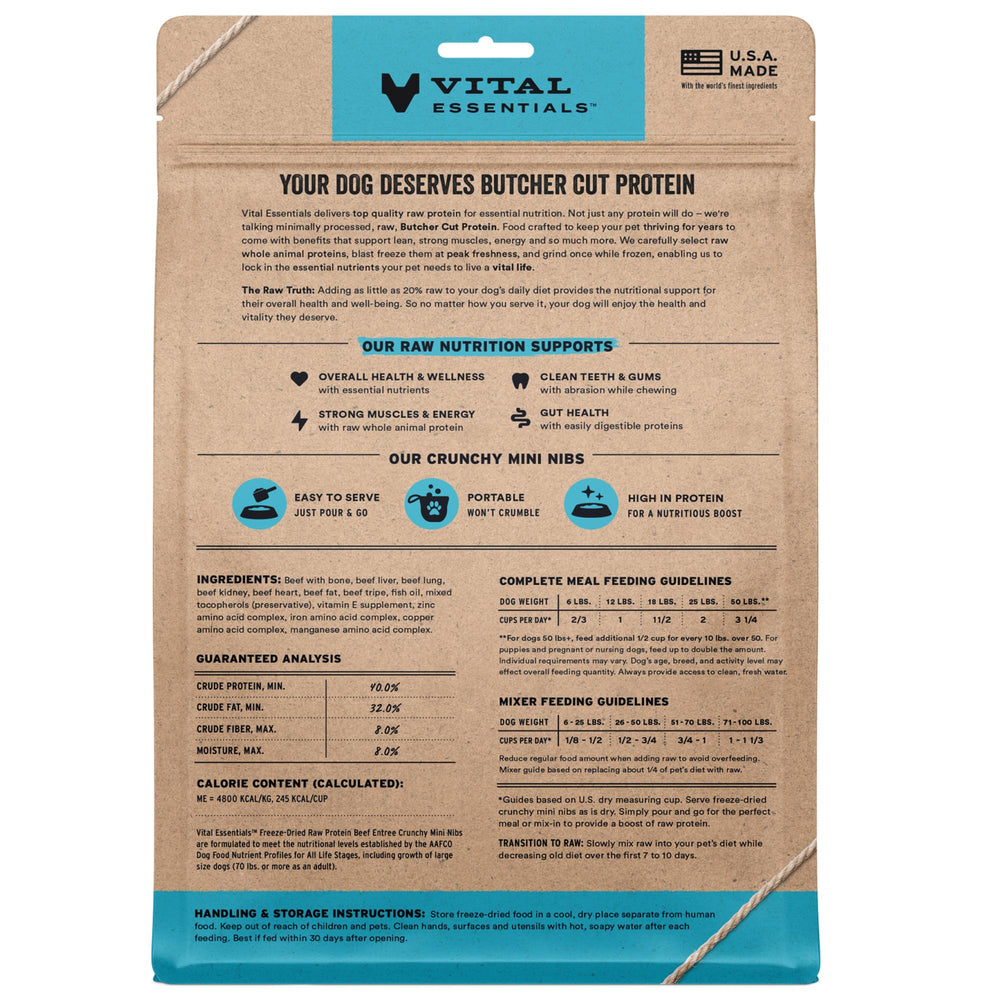 Vital Essentials bolsa 14 oz, fácil de usar como topping.