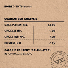 Ingrediente único: pez liofilizado de Vital Essentials, sabor natural