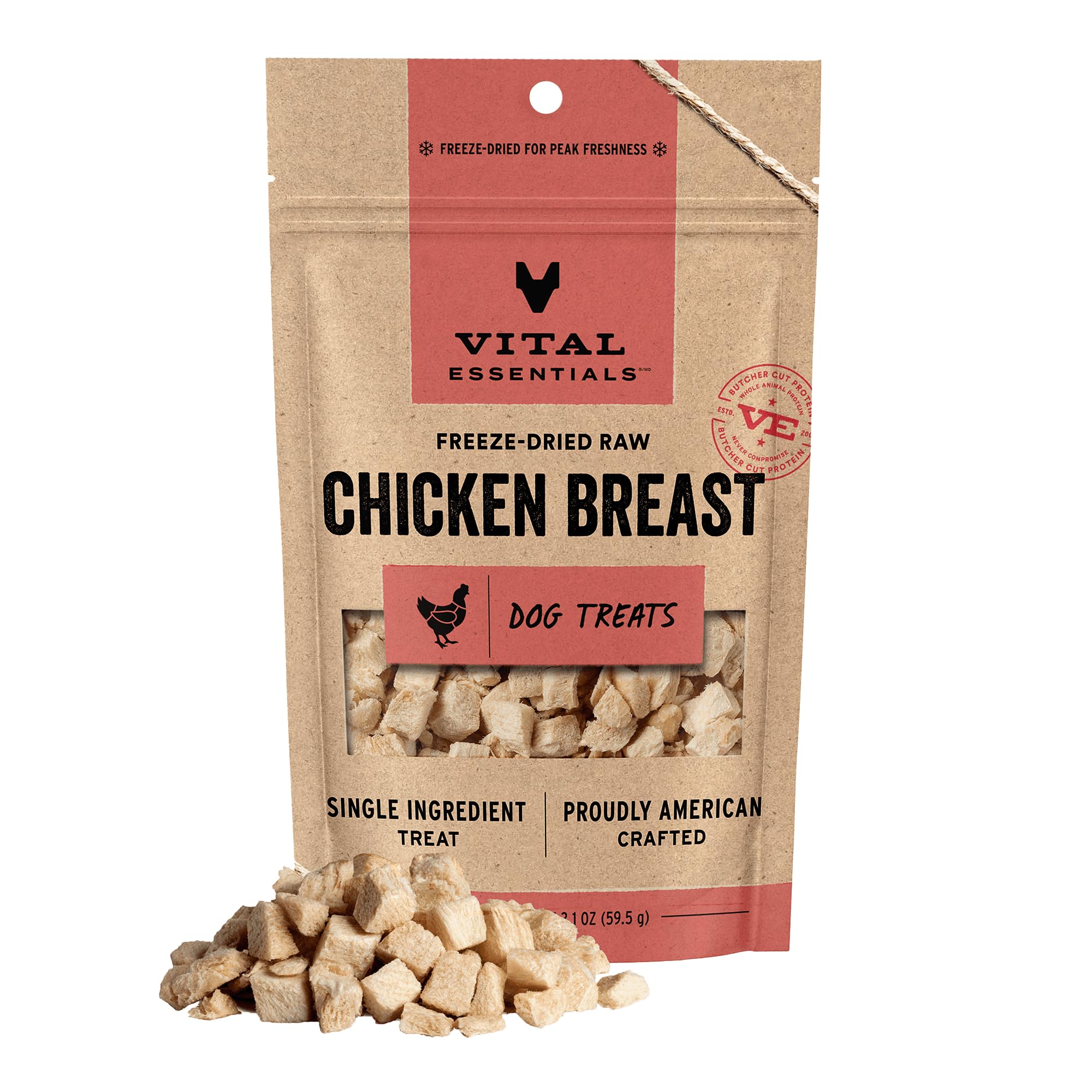 Vital Essentials pechuga-pollo-seca para entrenamiento, premio natural.