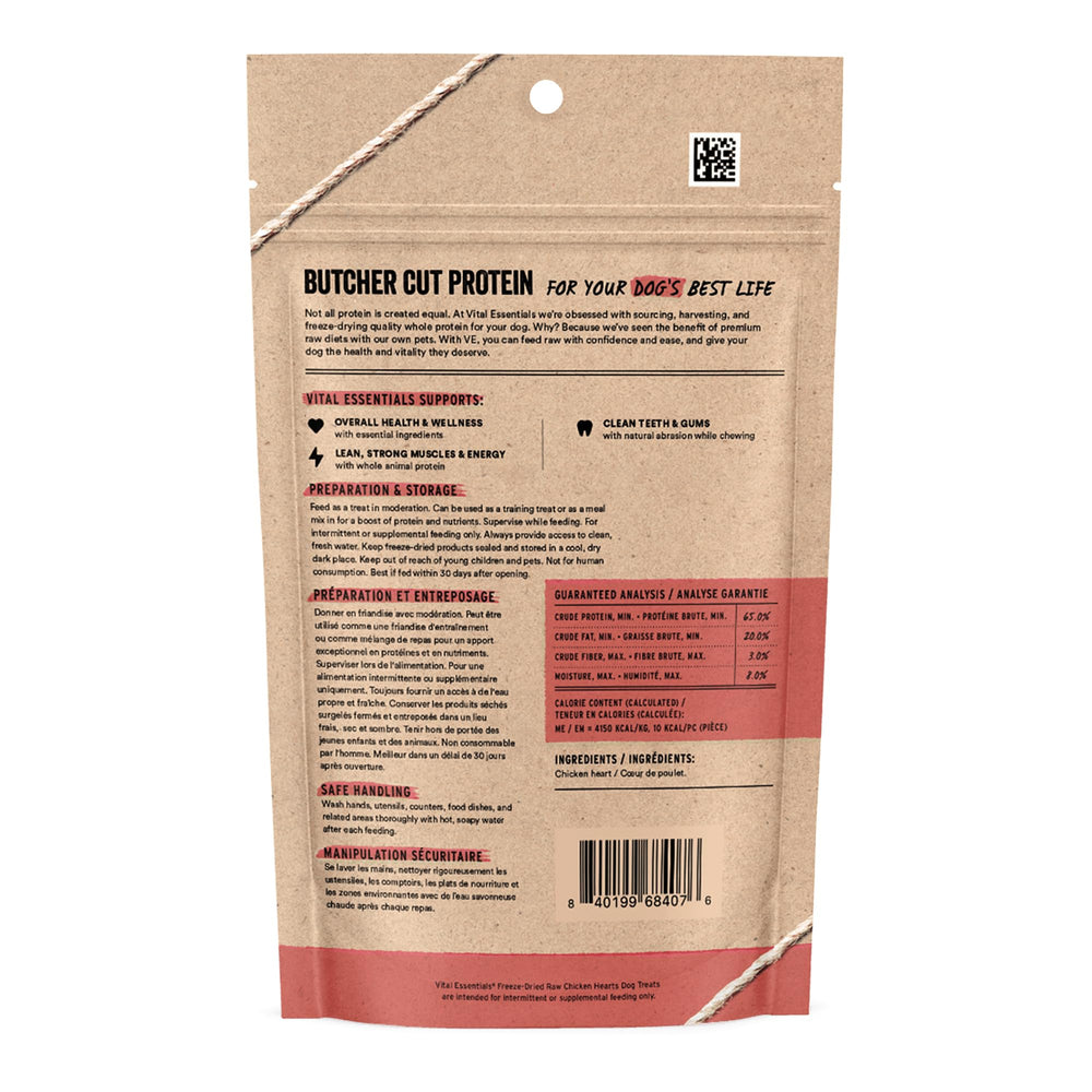 Vital Essentials proteína raw corazones de pollo, fuente proteica de calidad