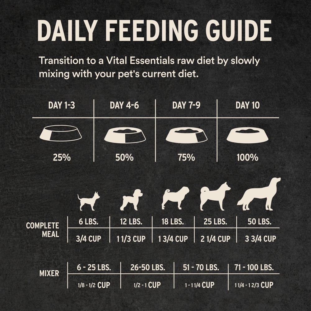 Vital Essentials servir en tazón perro para comida completa