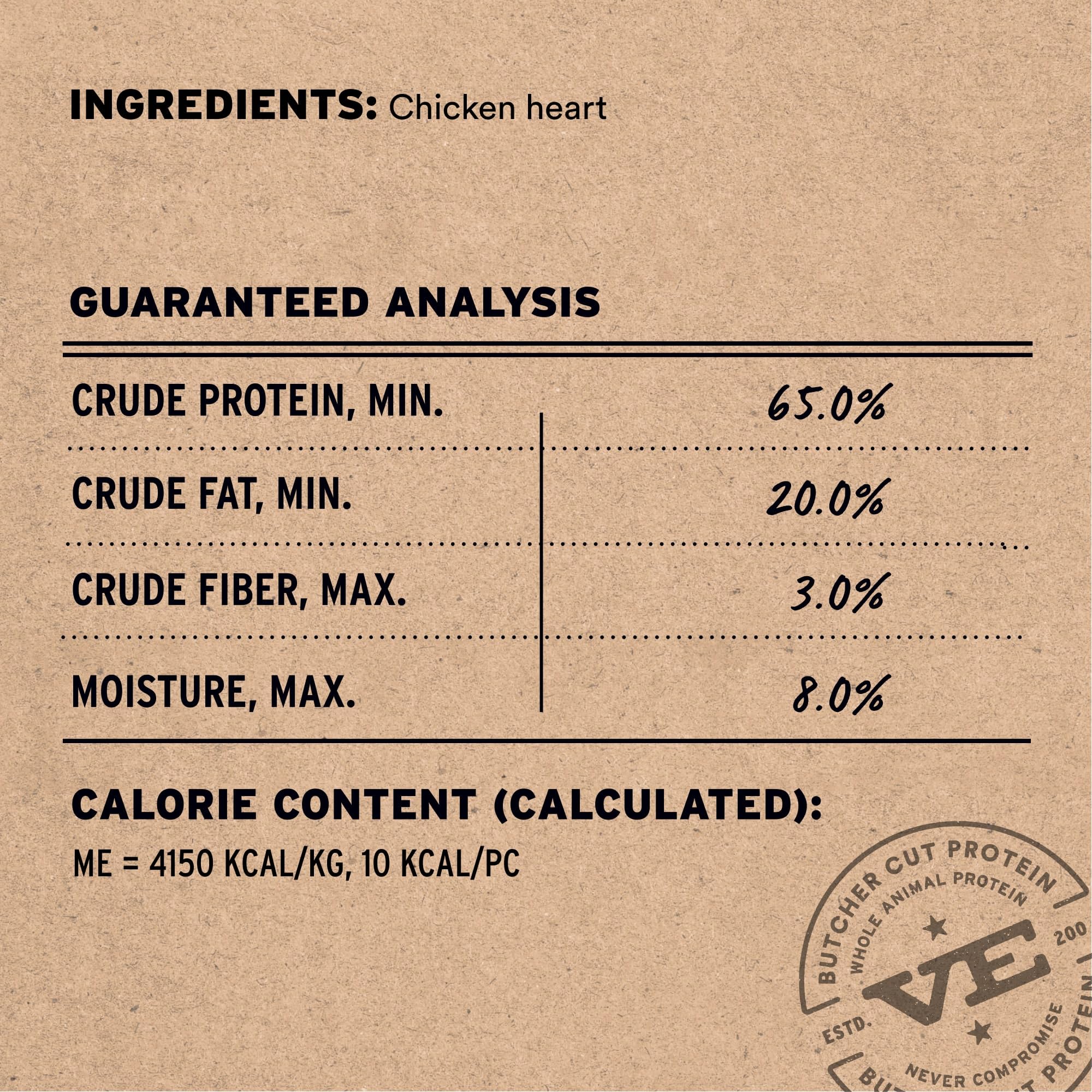 Vital Essentials snack para perros sin granos con corazones de pollo