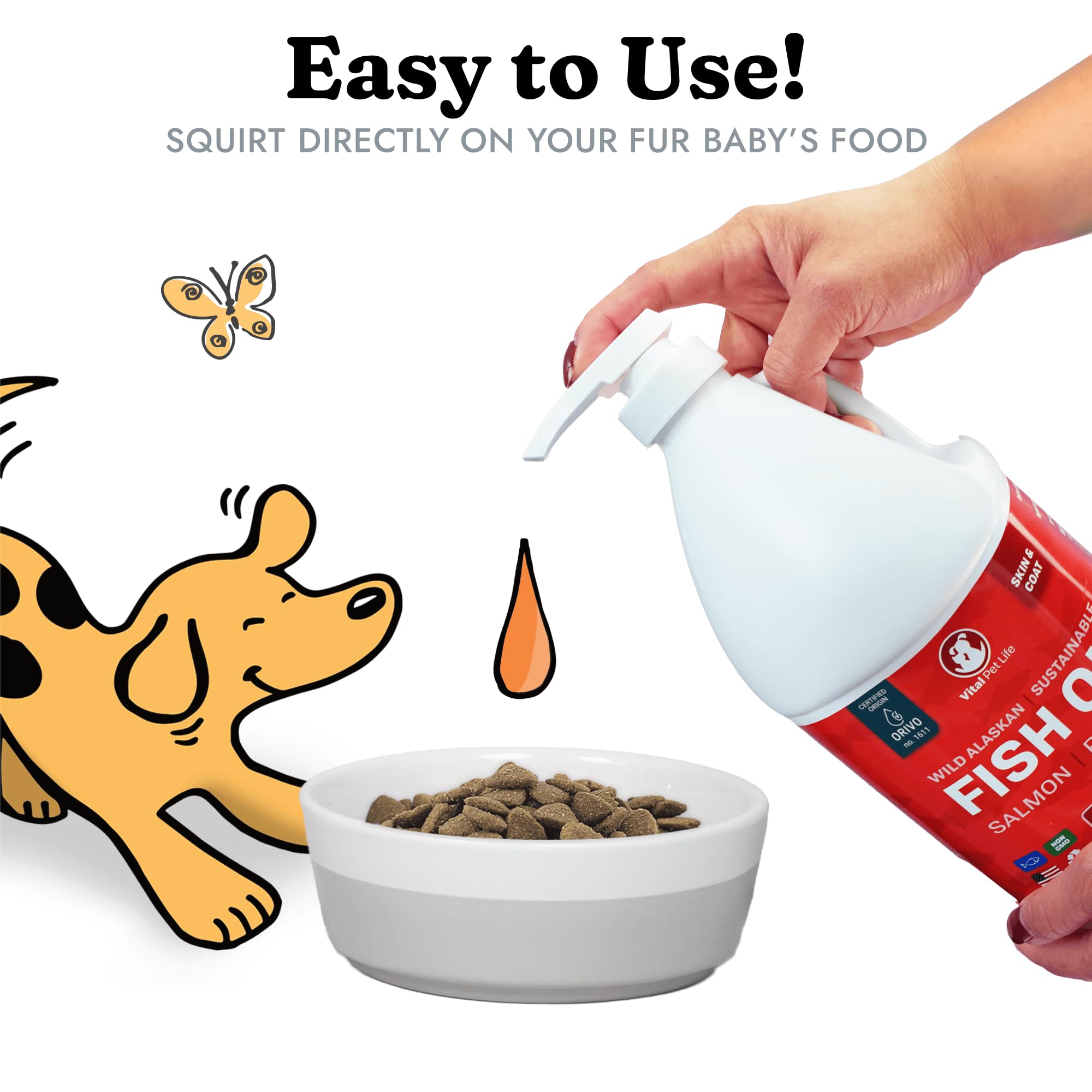 Vital Pet Life Aceite de Pescado para Perros: piel hidratada