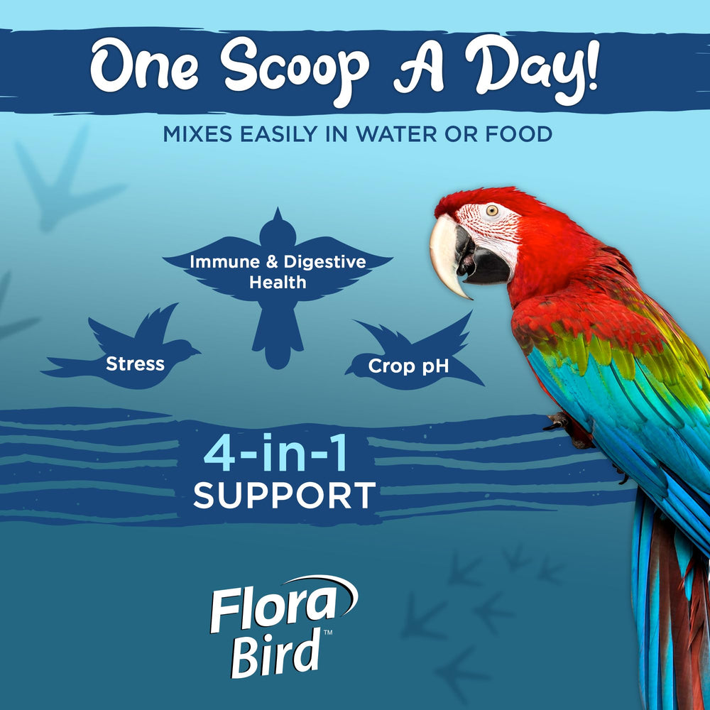 Vital Planet Flora Bird: complemento diario para apoyar la salud digestiva de aves.