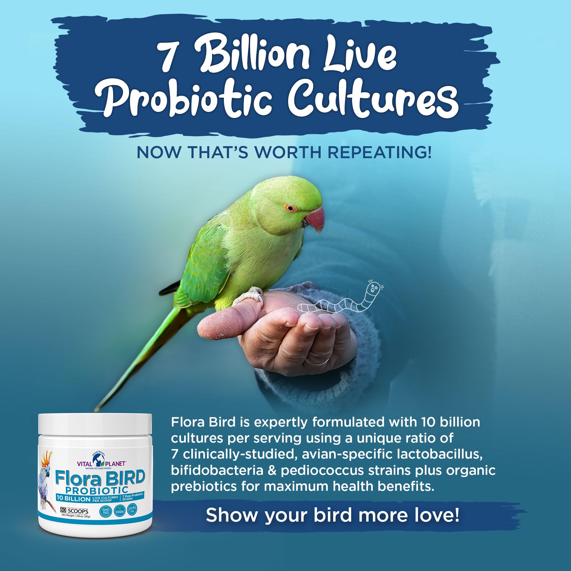 Vital Planet Flora Bird: bote con 640 porciones para aves pequeñas y medianas.